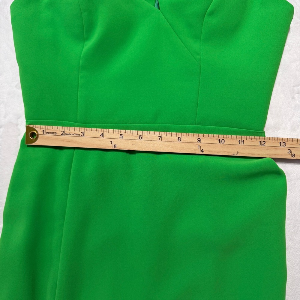 Amanda Uprichard Green Asymmetrical Cutout Gown Slit‎ Evening Maxi Dress XS USA - Picture 9 of 10